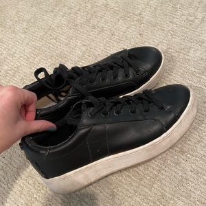 Steve Madden black leather sneakers